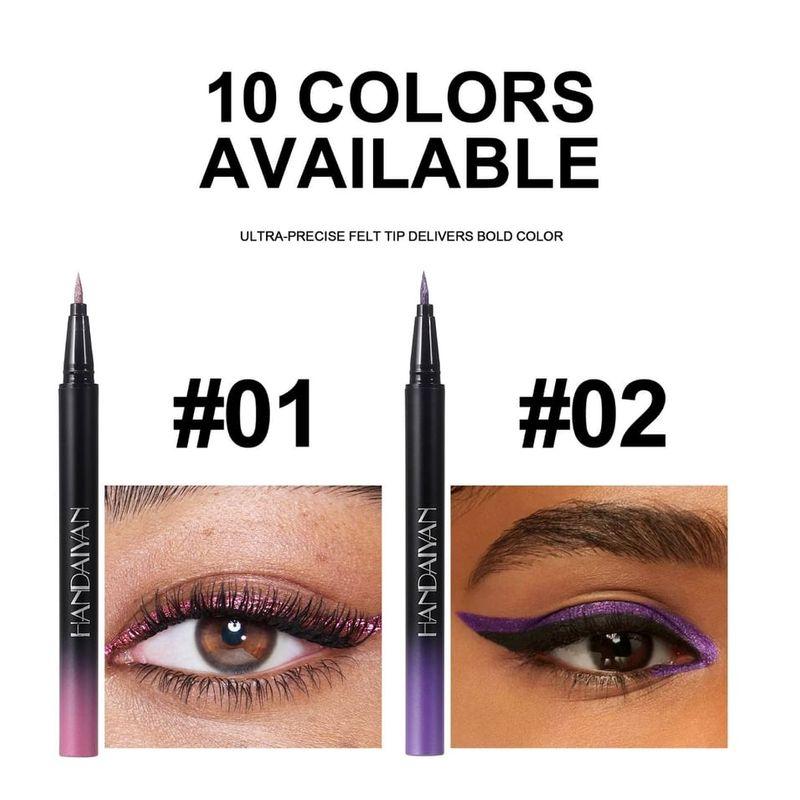 HANDAIYAN - Vivid Metallic Luster Liquid Eyeliner - 10 Colors