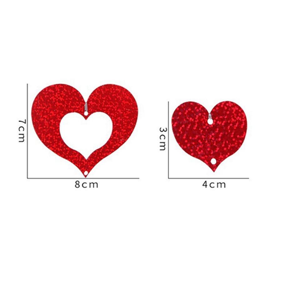 100 st Hjärta Ballong Hänge Bröllopsrumstillbehör Kärlekshjärta Laserhängen Ballongband Regn Födelsedagsfest Dekoration