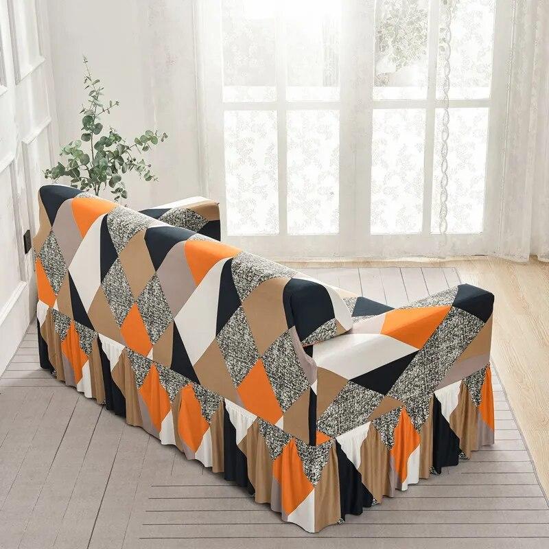 Elastyczna spódnica narzuty na sofy do salonu elastyczne narzuty na sofę funda sofa krzesło narzuta na sofę Home Decor duży rozmiar 350cm