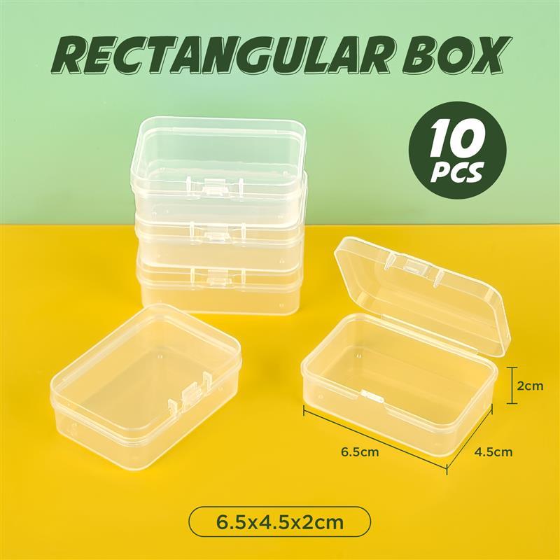 10Pcs PP Storage Box Mini Transparent Plastic Case Container Square Rectangle Packaging Box For Jewellry Beads Small Items