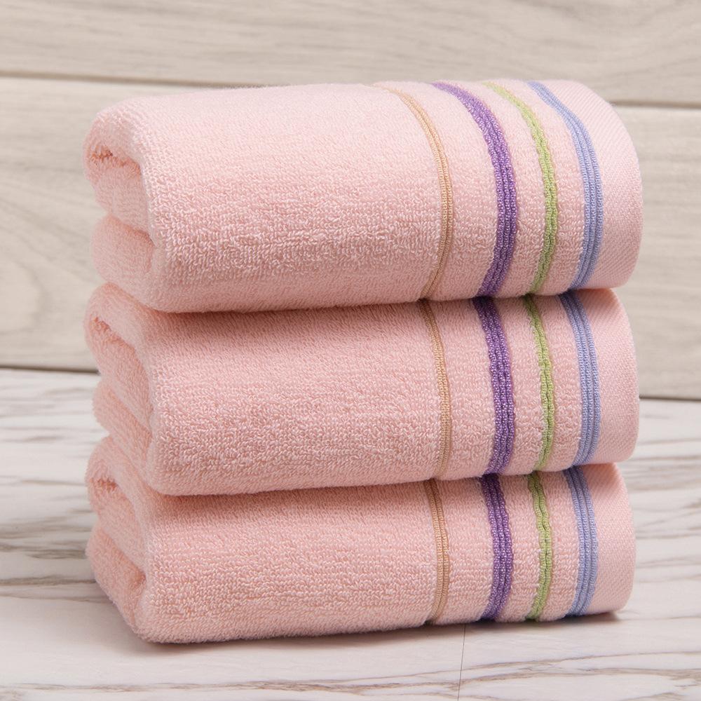Pure Cotton Absorbent Towel Household Color Striped Face Towel