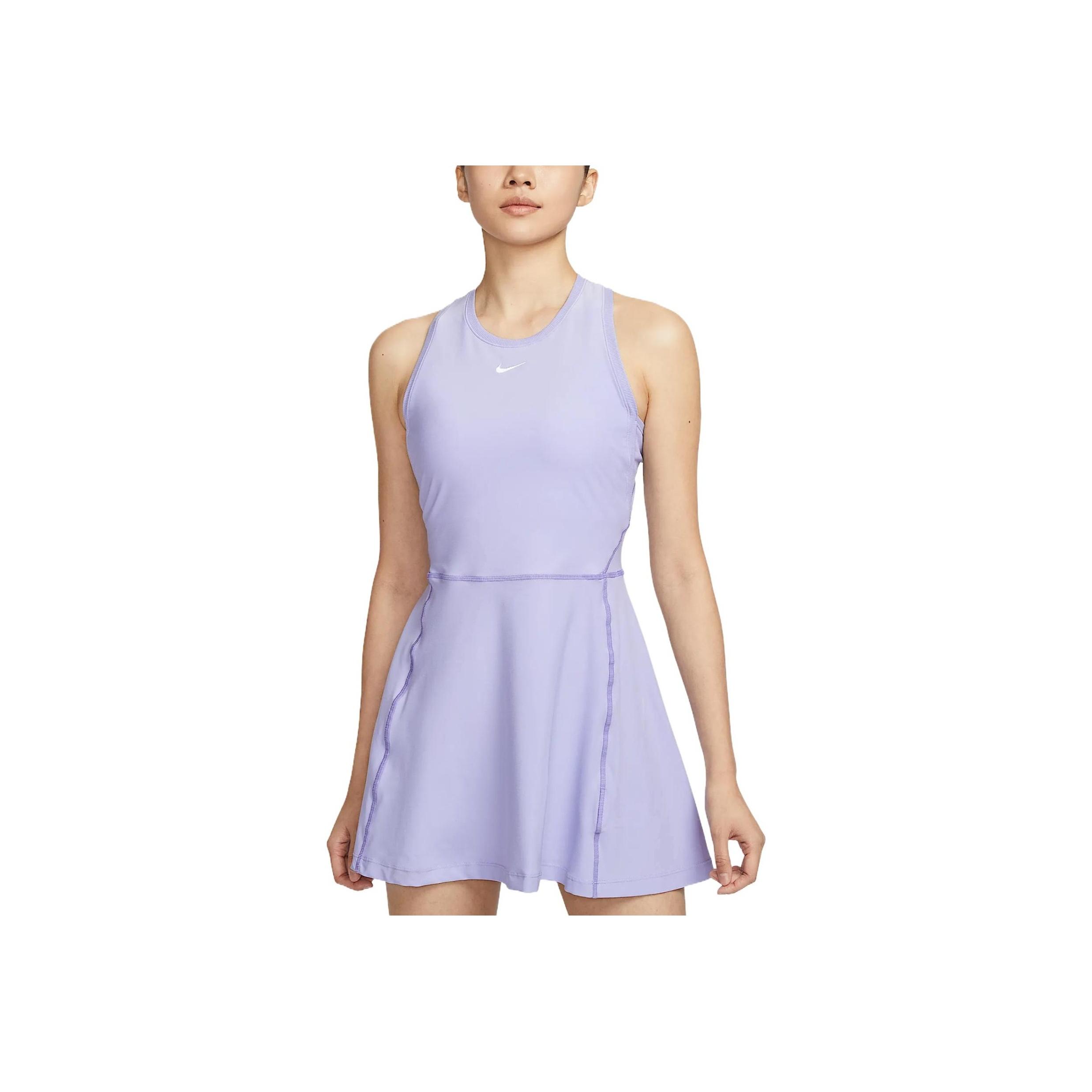 

Nike Victory Dri-Fit Comfortable Stylish Fitted Round Neck Versatile Sleeveless Tennis Dress Women dresses Light-Purple FQ1781-533 L