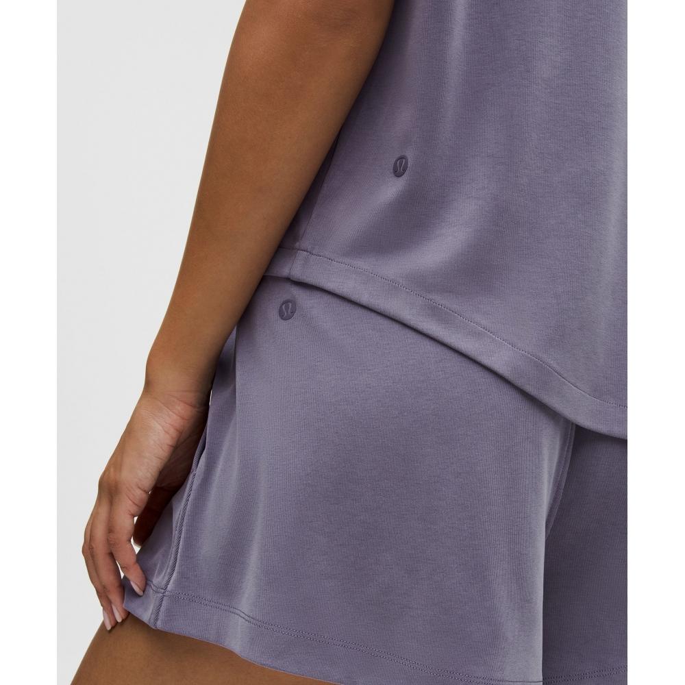 Lululemon Drapey Softstreme Boatneck Short Sleeve Shirt Grape Mist