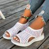Fashion Plus Size Women Summer New Mesh Fish Platform Sandals Sandalia Feminina Open Toe Wedge Sandals Ladies Light Casual Sport Sandals