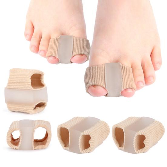 2Pcs Breathable Toe Spacers Flexible Bunion Relief Pads Double-ring Toe Separators Comfortable Toe Splints for Day Night Wear