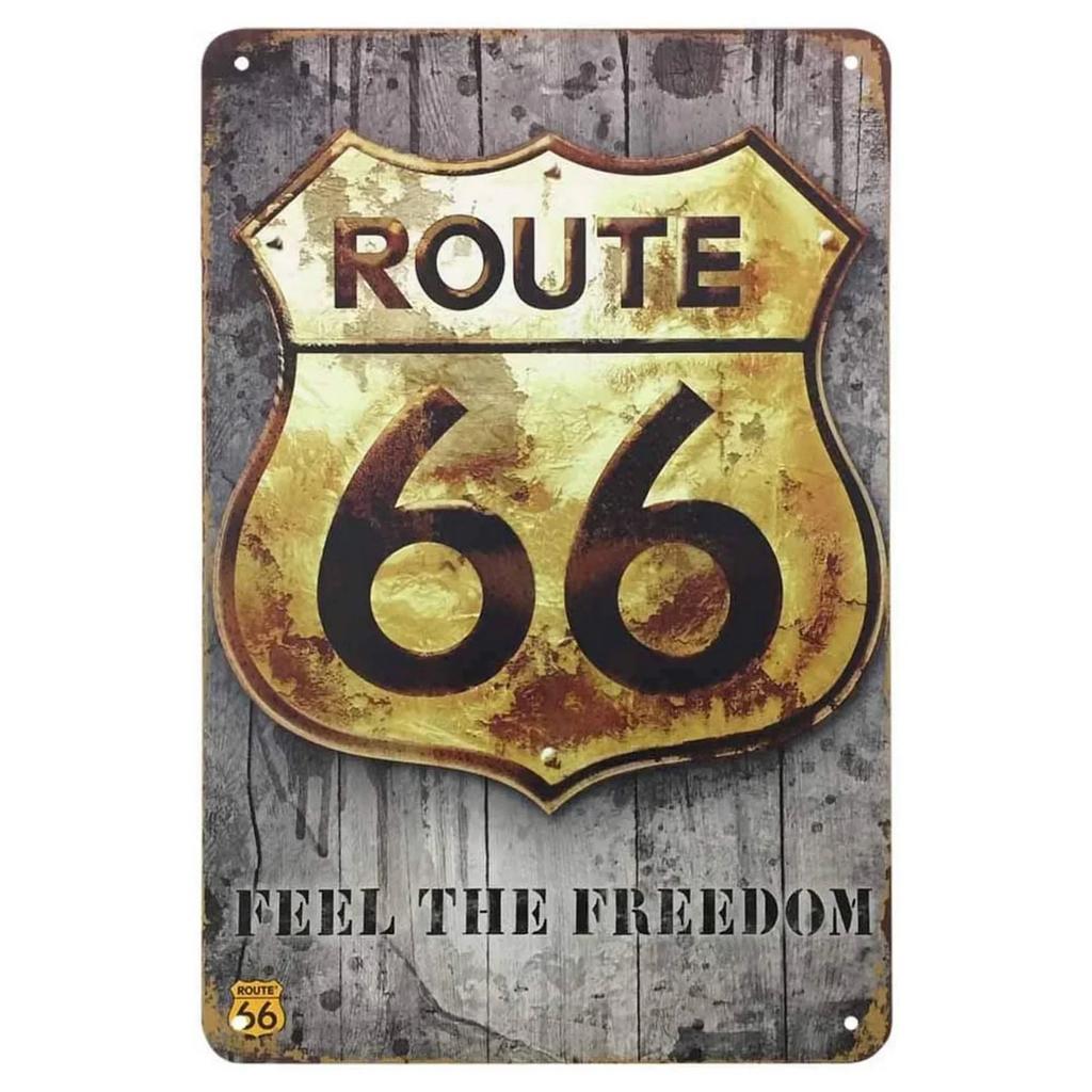 Vintage USA Route Metal Tin Signs Wall Art Posters Aluminum Plaque Sign for Garage Cafe Living Room Club Bar Decoration