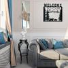 Sweet Home Welcome Campsite Sign Metal Wall Art with Leaf Wreath Rustic Farmhouse Wall Decor for Door Room Entryway Decoration