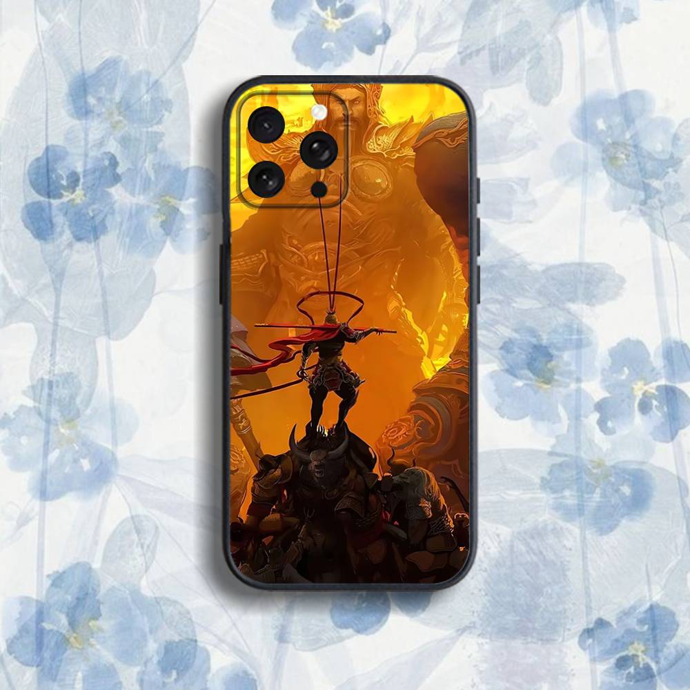 

B-Blacks Myths Wu-Kong-s Phone Case For iPhone 17,16,15,14,13,12,Pro,Max,Plus,E,SE4,Air,Mini Black Soft Box iPhone16plus