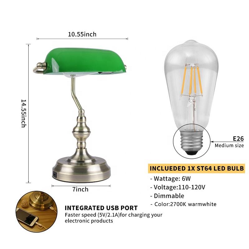 European Modern Portable Hotel Bedside Desk Light Green Banker Book Reading Brass