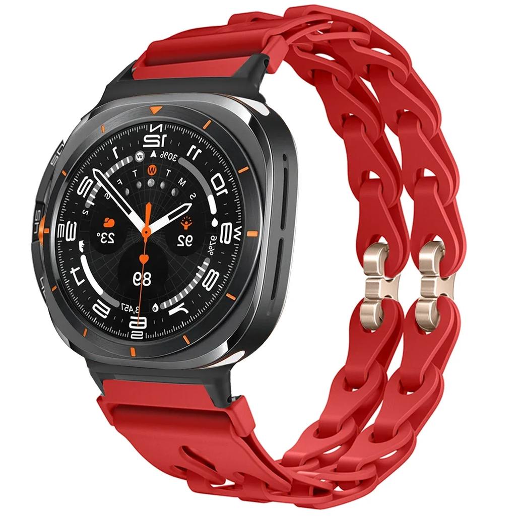 Silicone Chain Strap for Samsung Galaxy Watch 2025/7 Ultra 47mm Wristband Band Bracelet for Galaxy Watch ultra 2025 Watchband