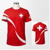 Schweiz Wappen Aufdruck Kurzarm T-Shirt Lässig Rundhals Grafik T-Shirt