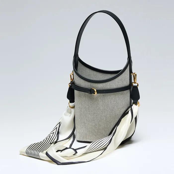 [Bucket Bag] AMADEE_Jane Canvas Black