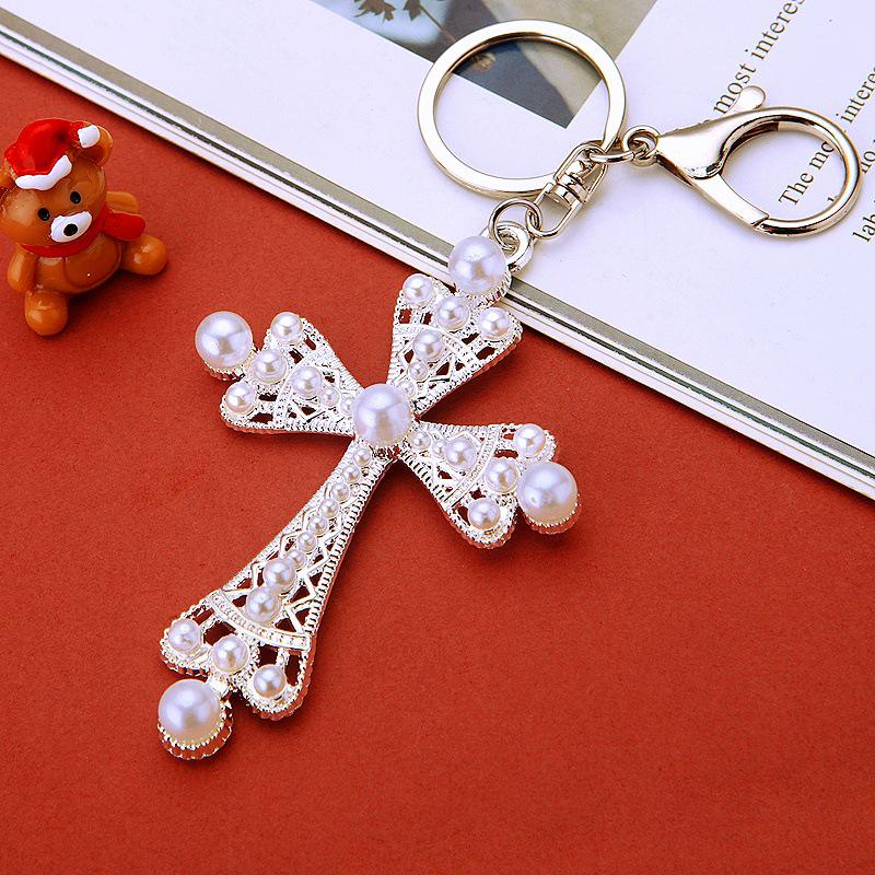 Four-Leaf Clover Rhinestone Keychain Pendant - Women's Flower Charm Keyring Gift