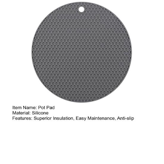 Silicone Honeycomb Round Pot Pad Thermal Insulation Mat Easy To Clean Anti-Slip Design Food-Grade Counter Hot Pad