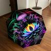 1pc Mushroom Mandala Automatic Open/Close Umbrella, Folding Compact Umbrella with Lightweight Design for Women/Men Yy251028146