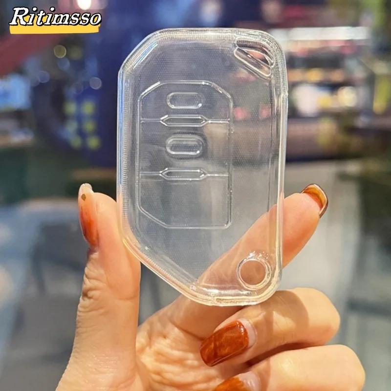 2 3 4 Buttons Flip Remote Transparent Tpu Car Key Case Cover For Jeep Gladiator Jt Sahara Jlu Wrangler Jl Rubicon