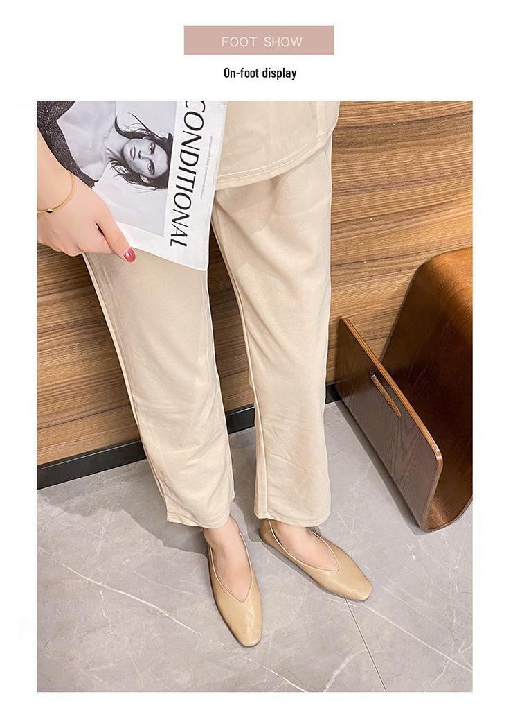 2026 Cowhide Soft Sole Women's Flats: Comfortable, Breathable, Low Heel Square Toe, Shallow Cut, No-Rub Design