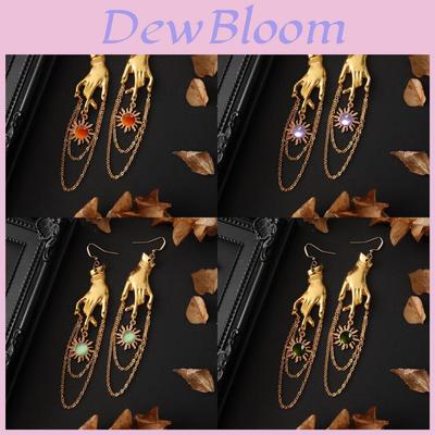 Sun Pendant Gold Tone Alloy Earrings With Handcrafted Design For Women Summer Fashion