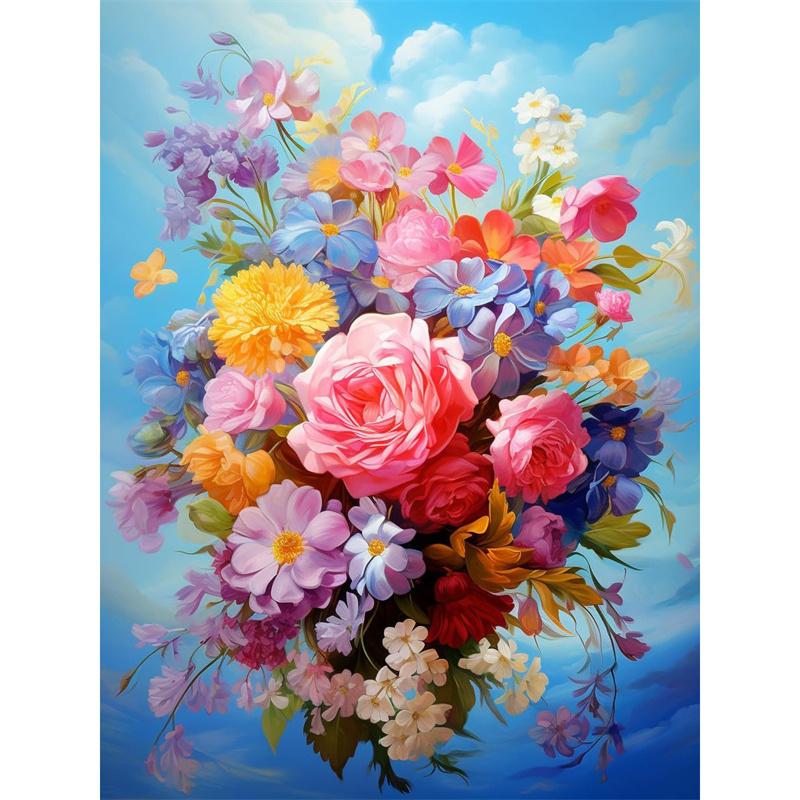 Momoart DIY Diamantbroderi Rosmålning Tusensköna Blomma Bild Strass Mosaik Solros Dekor för Hemmet