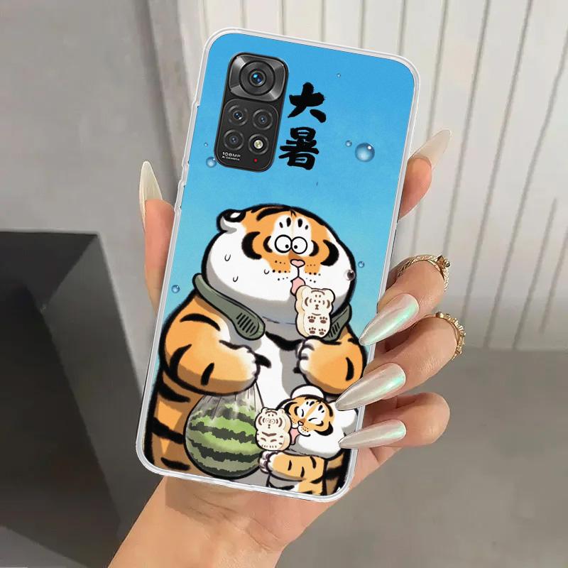 Cartoon Fat Tiger Phone Case for Xiaomi Redmi Note 15 14 14S 13 12S 12 Pro 11S 11 Plus 11T 11E 10S Soft Funda Print Shell Redmi