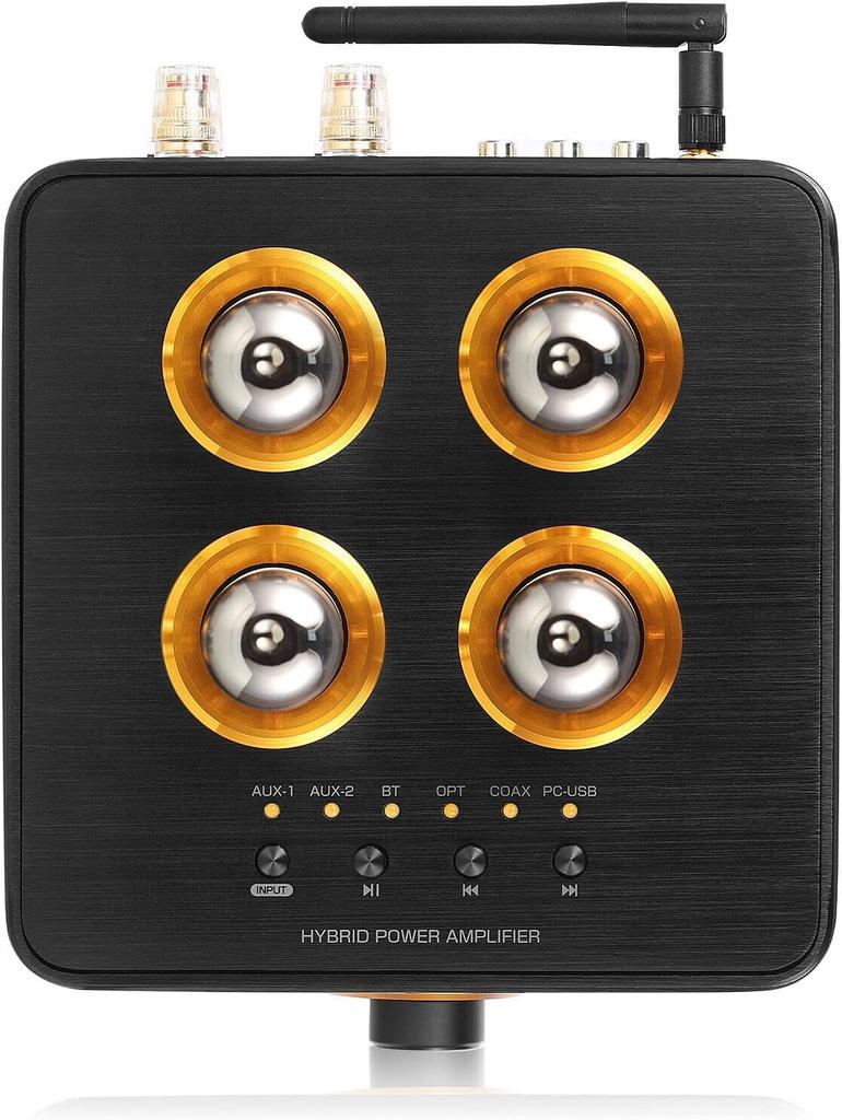 Nobsound B100 Premium Bluetooth 5.0 Vacuum Tube Amplifier with USB DAC, COAX/OPT Integrated Amplifier and Power Amplifier (B100)
