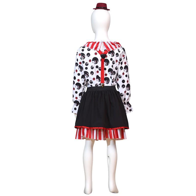Déguisement Clown Halloween Enfants Thème Cirque Robe Cosplay Tenue Unisexe Style Rue