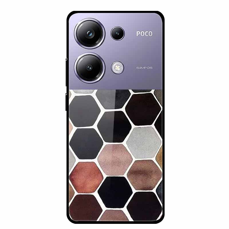 Painting Cover For Poco M6 Pro GlassTempered Glass Case Hard Back Shield for Xiaomi Poco M 6 Pro 6.67" Colourful Phone Fundas