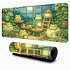 Green Aesthetic Cute Cat Design anime Mouse Pad Desk Mat Gaming pad NonSlip Stitched Edge desk accessories Computer mousepads