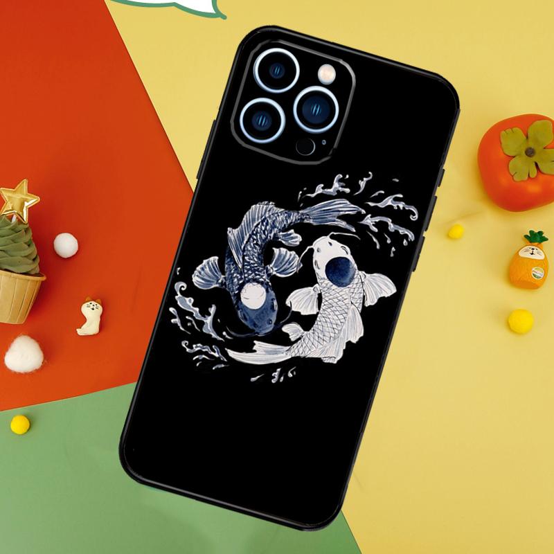 Koi Fish Yin Yang Phone Case For iPhone 17 Pro Max 16 15 14 13 12 11 Pro Max Plus 12 13 Mini 16e 17 Air Cover