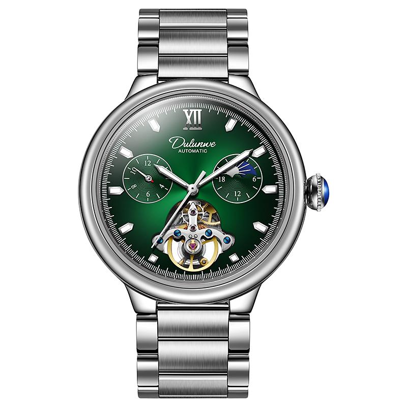 New Luxury Men Mechanical Wristwatches 3ATM Waterproof Automatic Watch Moon Phase Tourbillon Sports Watch for Men Reloj Hombre