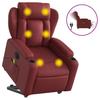 Vidaxl Reclining and Tilting Armchair with Massage, Electric, Burgundy
