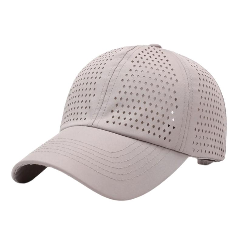 Breathable Outdoor Sun Hat Perforated Design Sweat Resistant Polyester Adjustable Fit Summer Activity Gear