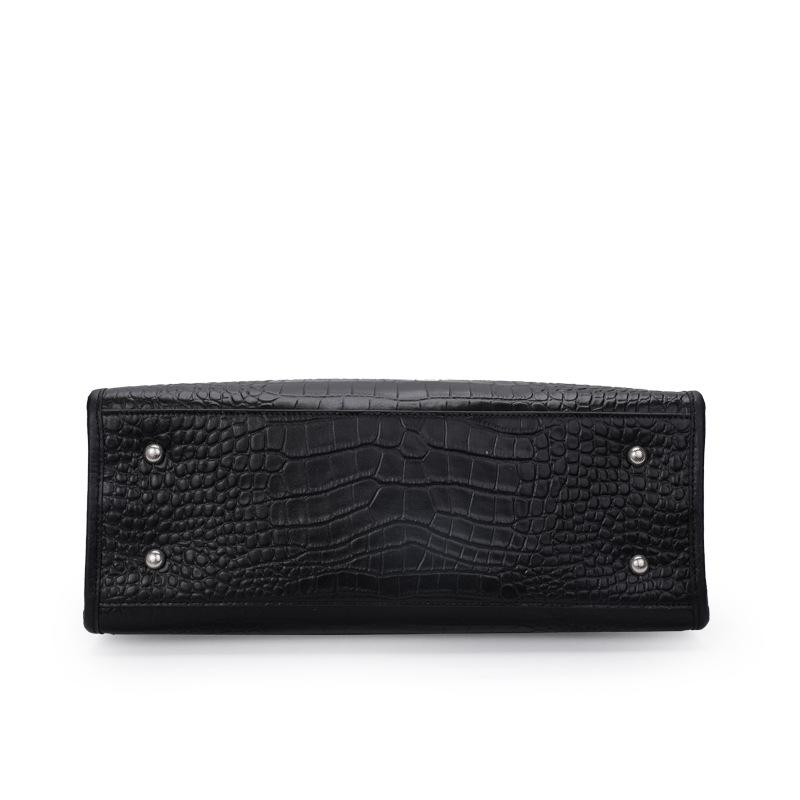 Crocodile Pattern Handbag Women's New Style Fashionable Versatile Retro Classic Large Capacity Tote Bag