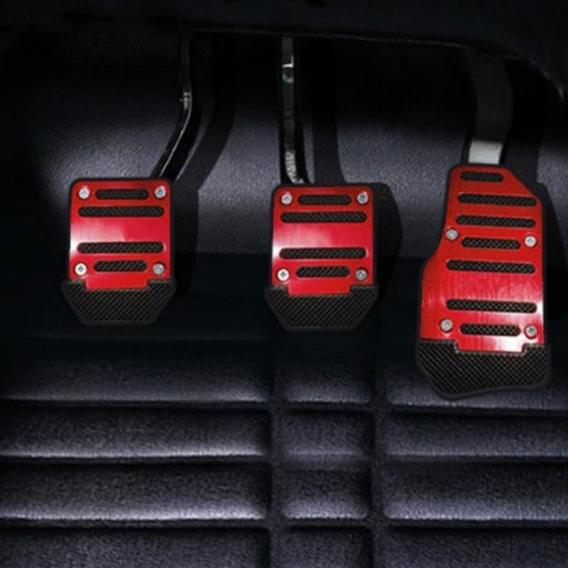 Bil Manuell Stopppedal Modifierad Broms Gaspedal Koppling Aluminiumlegering Pedal Halkskydd Rostfritt Stål Universell