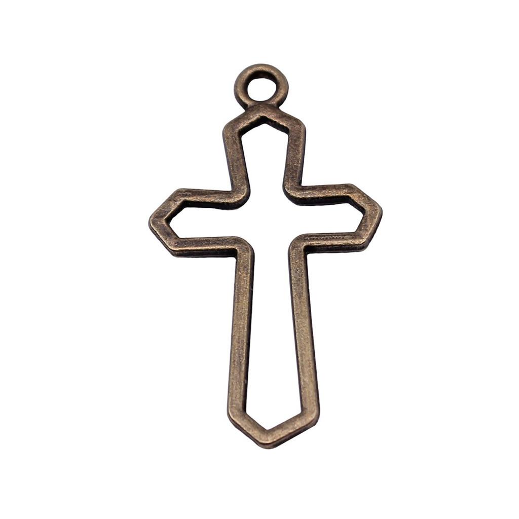 Vintage Cross Charms Multi Color Alloy Pendants For Religious Christian Jewelry