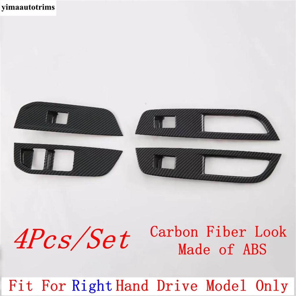 Car Inner Door Armrest Window Lift Button Control Panel Cover Trim For MG 4 EV  2024 ABS Carbon Fiber Interior Accessories