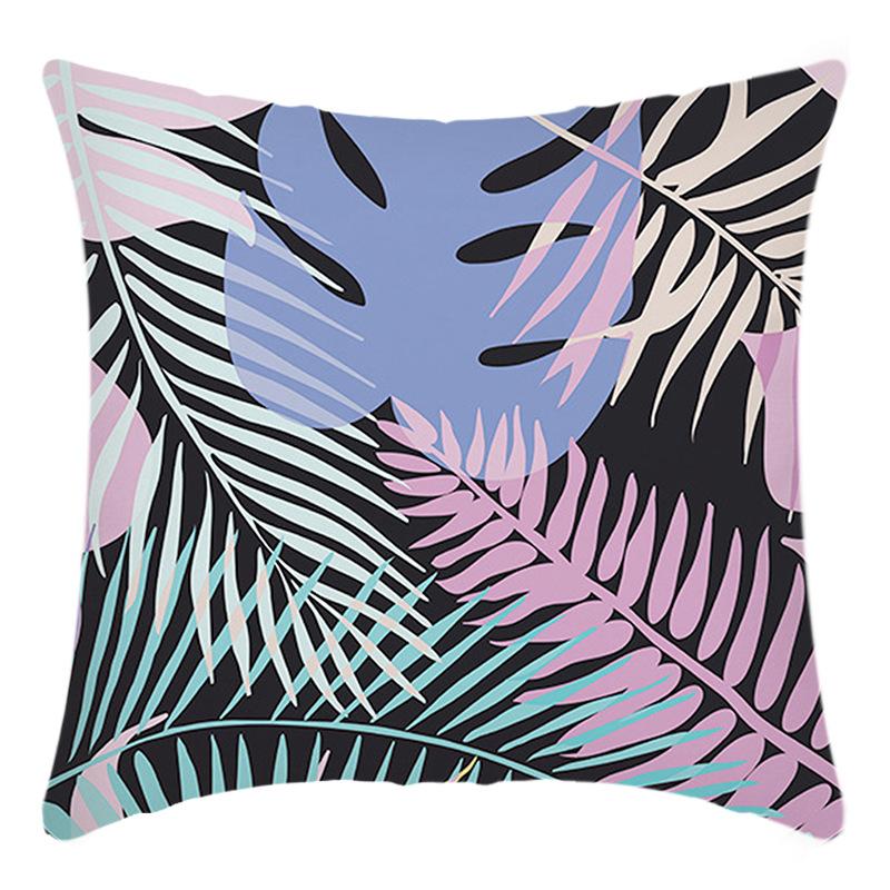 

New Colorful Tropical Plant Print Flower Print Cushion Home Sofa Cushion Cover 45 * 45Cm pillowcase