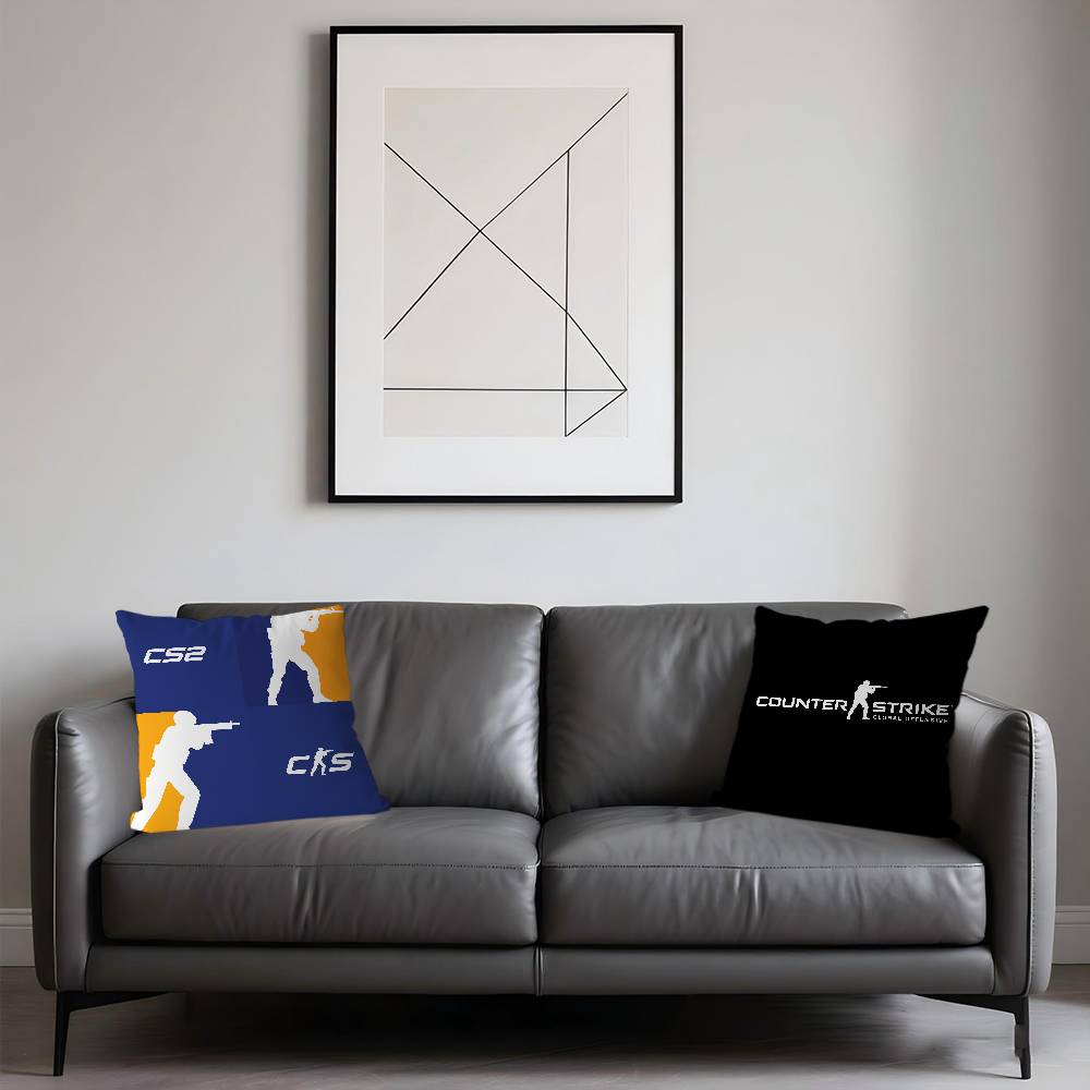 C-Counter-S-Strike CS 2 LOGO Cushion Cover Decorative Pillow Sofa Home Decor Case Pillow Cases