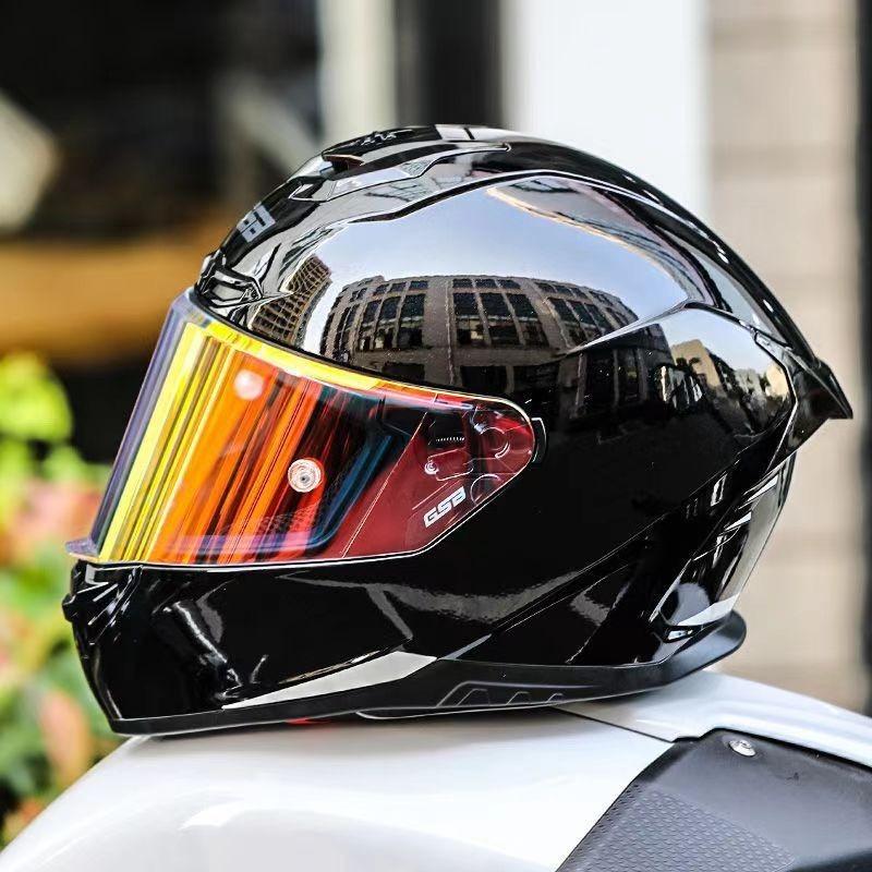 Motorcycle Helmet Men's and Women's Locomotive Full Helmet Bluetooth Electric Vehicle Four-season Universal Running Helmet Helmet