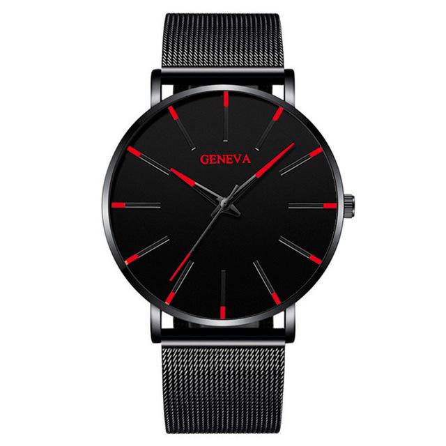 Fashion Ultra Thin Men's Business Watches Steel Mesh Belt Quartz Wrist Watch for Man Clock Reloj Hombre