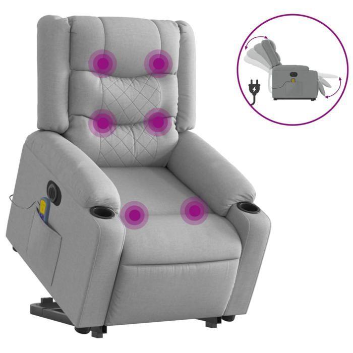 VidaXL Electric Massage Recliner, Relaxation Chair with Adjustable Backrest and Footrest, Salon Seat 3206582