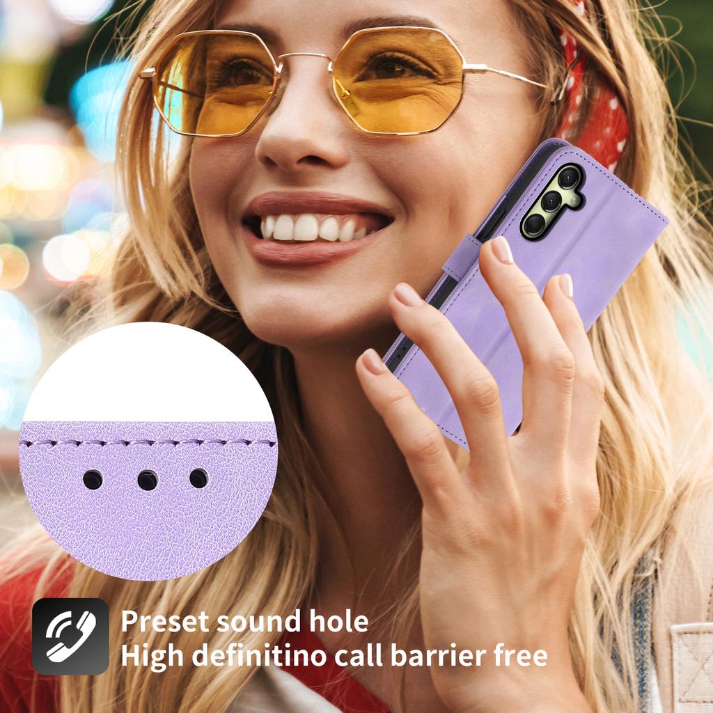 For Samsung Galaxy A36 5G Case Flower Pattern PU Leather Wallet Phone Cover with Strap