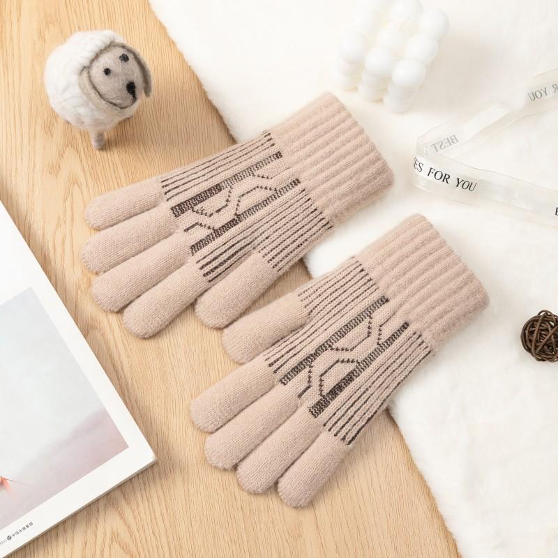 

Зимові жіночі рукавички Бавовняні Теплі Холодні З Плюшем Для Велосипеда Холодні З Екраном Теплі Рукавички One Size бежевий