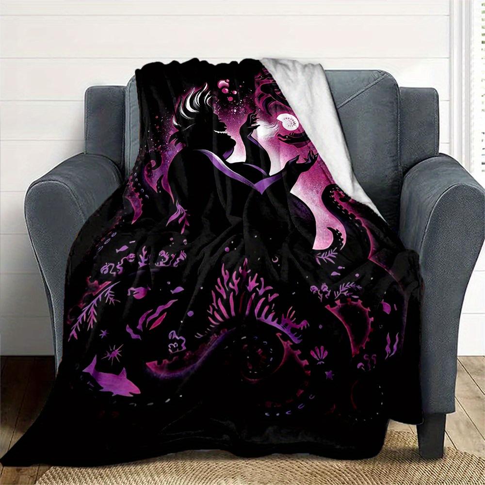 1pc, Disney Villains Ursula Cartoon Character Blanket Cute Soft Throw for Outdoor Blankets, Perfect