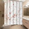 2D Printed Shower Curtain Featuring a Beautiful Pink Cherry Blossom Design, Includes 12 Hooks, Made of Printed Polyester, Mach