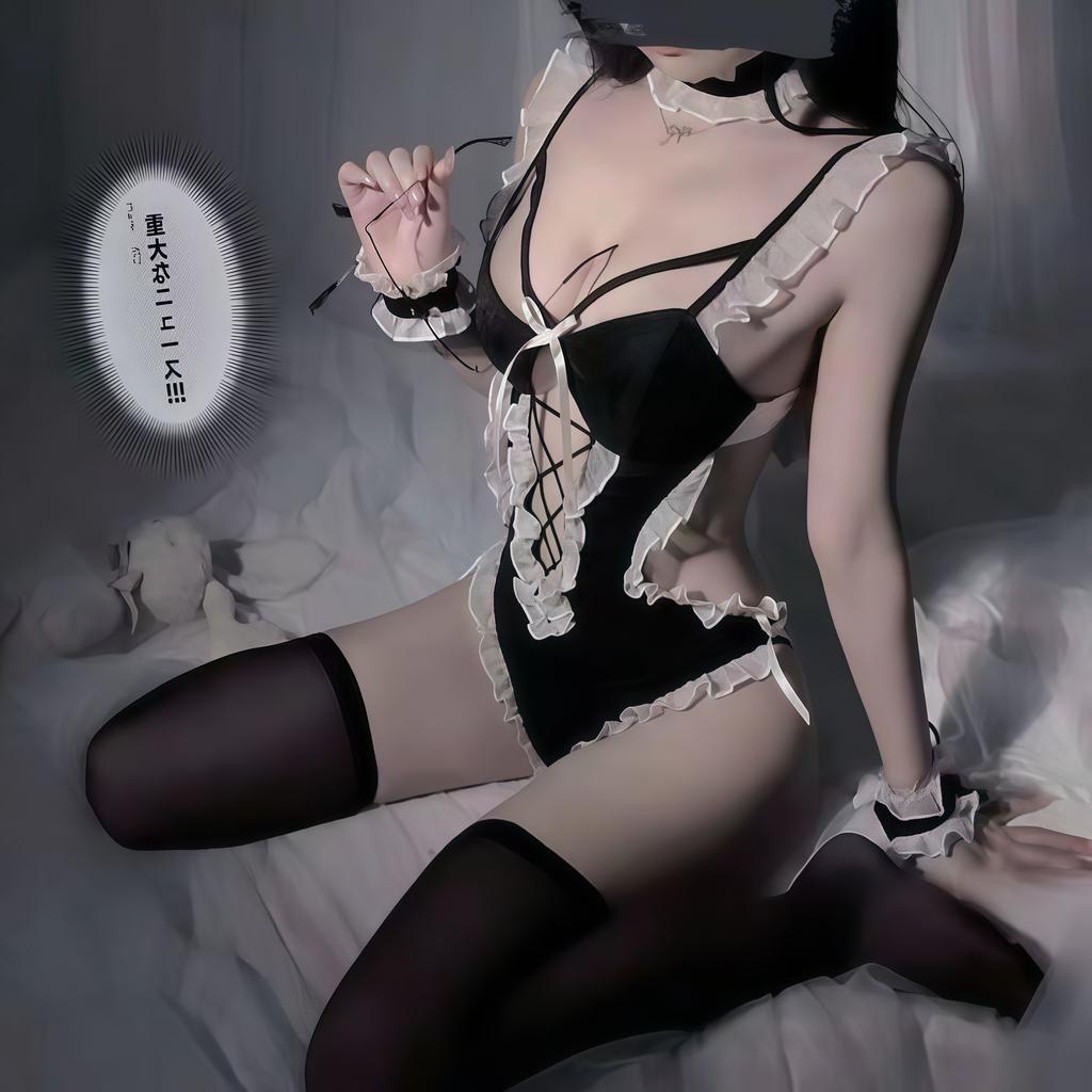 Sex clothes pure desire maid halter sexy lace onesie seduction straps uniform women's suit