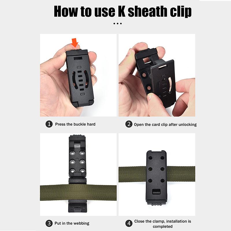 K Sheath Clip Waist Clips Portable Kydex Knife Holster Belt Clip Carrying K Holster Clip For Outdoor Hunting Tools