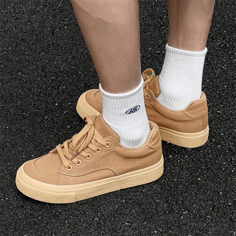Fashion Brown Canvas Board Shoes for Men Casual Skate Shoes Sneakers Classic Street Fashion Trends Luxury Design 2025 New Male Footwear