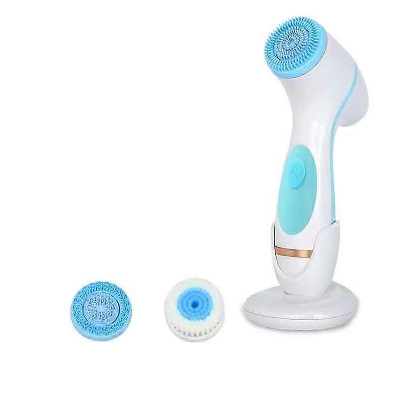 3 In 1 Electric Facial Cleansing Brush Silicone Rotating Face Brush Deep Cleaning Skin Peeling Massager Cleanser Exfoliation
