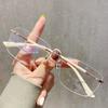 Lesebrille für Damen Blaulichtfilter 0 bis +4 0 Altersichtbrille Herren Modische Brille für Kurzsichtigkeit 0 bis -4 0